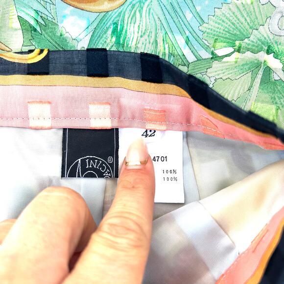 Beppe Spadacini 90s Midi Skirt Garden Versace Greek Print Italian 42 Baroque 6 - Picture 3 of 10